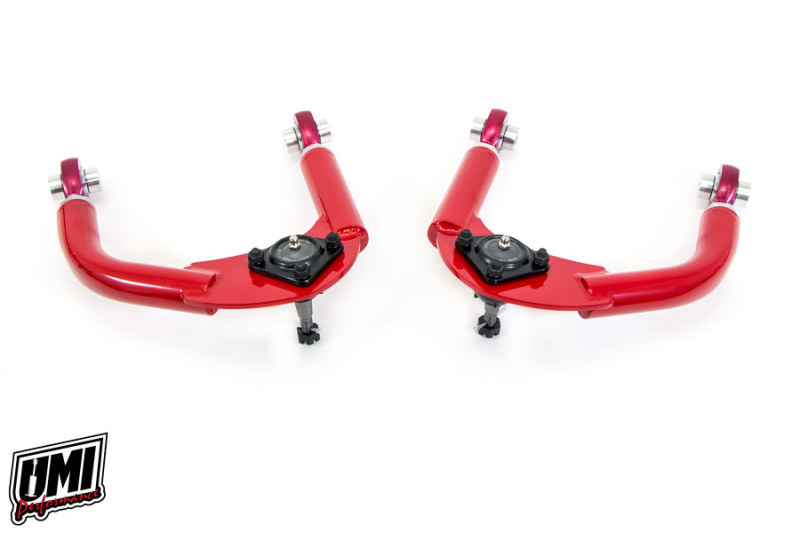 Chevrolet Camaro Upper Control Arms - UMI Performance - Adjustable Drag CrMo - Red - `93-`02